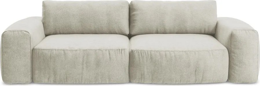 Beżowa rozkładana sofa z tkaniny szenilowej 275 cm Kuki – Makamii