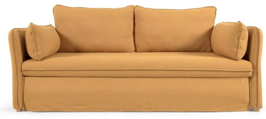 Musztardowa rozkładana sofa 210 cm Tanit – Kave Home