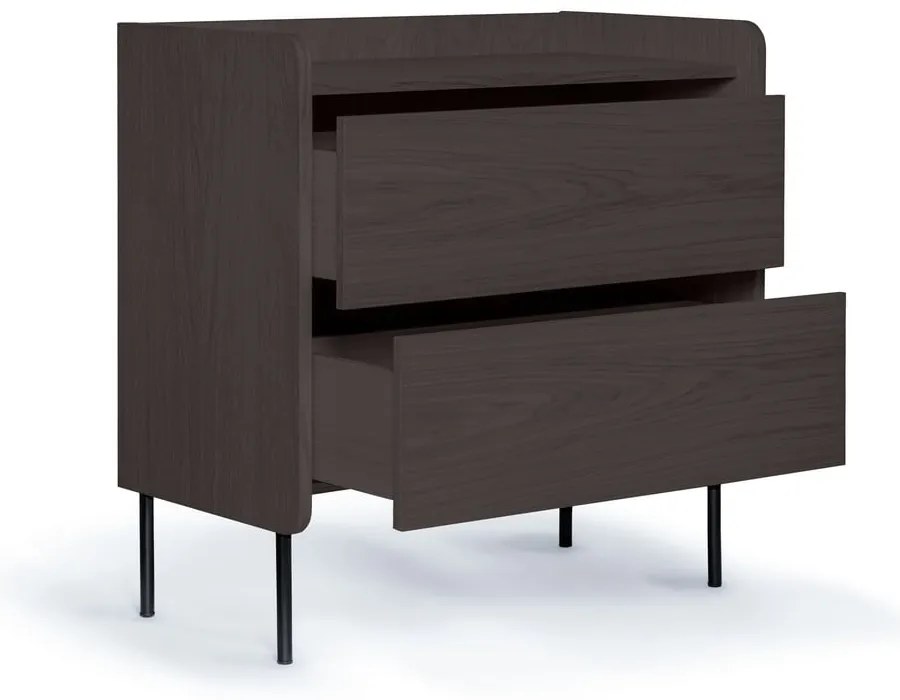 Czarna wysoka komoda w dekorze dębu 80x82 cm Wrap – Bonami Selection