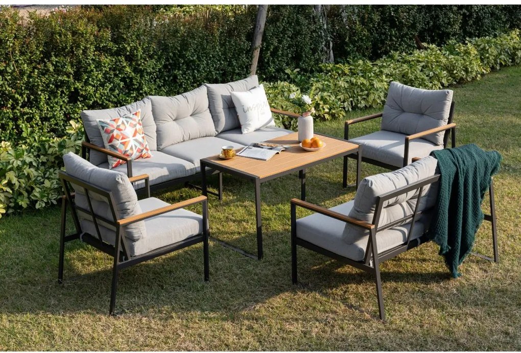 Doppler CORTONA antracyt +1+2 ogrodowy zestaw wypoczynkowy 1+1