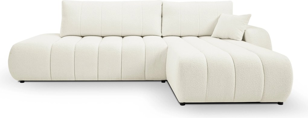 Masseno Narożnik GIOIA z funkcją spania i pojemnikiem na pościel Narozniki L, Rozkładana sofa - Kremowy, LAMBI 1