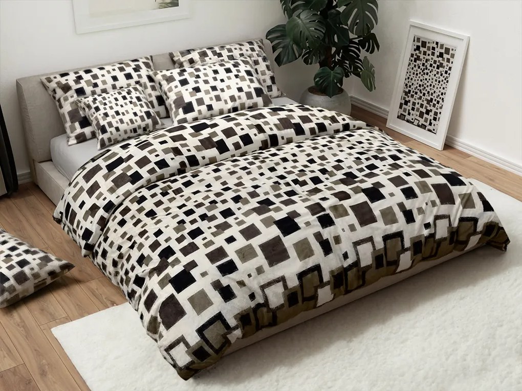 PrzytulneMieszkanie.pl PrzytulneMieszkanie.pl Pościel z mikropluszu LUXOR biało-szara Rozmiar pościeli: 70 x 90 cm | 140 x 200 cm