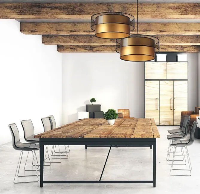 Złoto-czarna lampa wisząca glamour z siatki - 5X S421 L1-E67