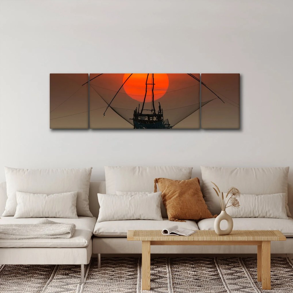 Obraz - Wschód słońca, jezioro Pakpra (170x50 cm)