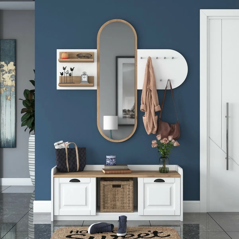 Zestaw do przedpokoju Ema White and Walnut