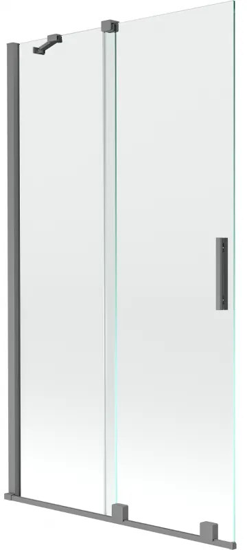 Mexen Velar parawan nawannowy 2-skrzydłowy rozsuwany 100 x 150 cm, transparent, gun metal - 896-100-000-01-95