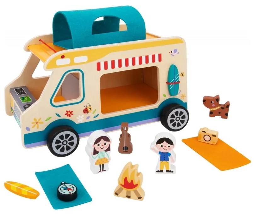 Tooky toy drewniany kamper postacie kemping