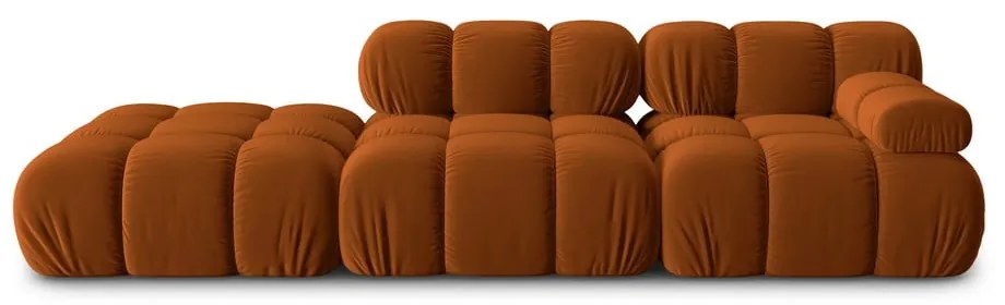 Pomarańczowa aksamitna sofa 282 cm Bellis – Micadoni Home