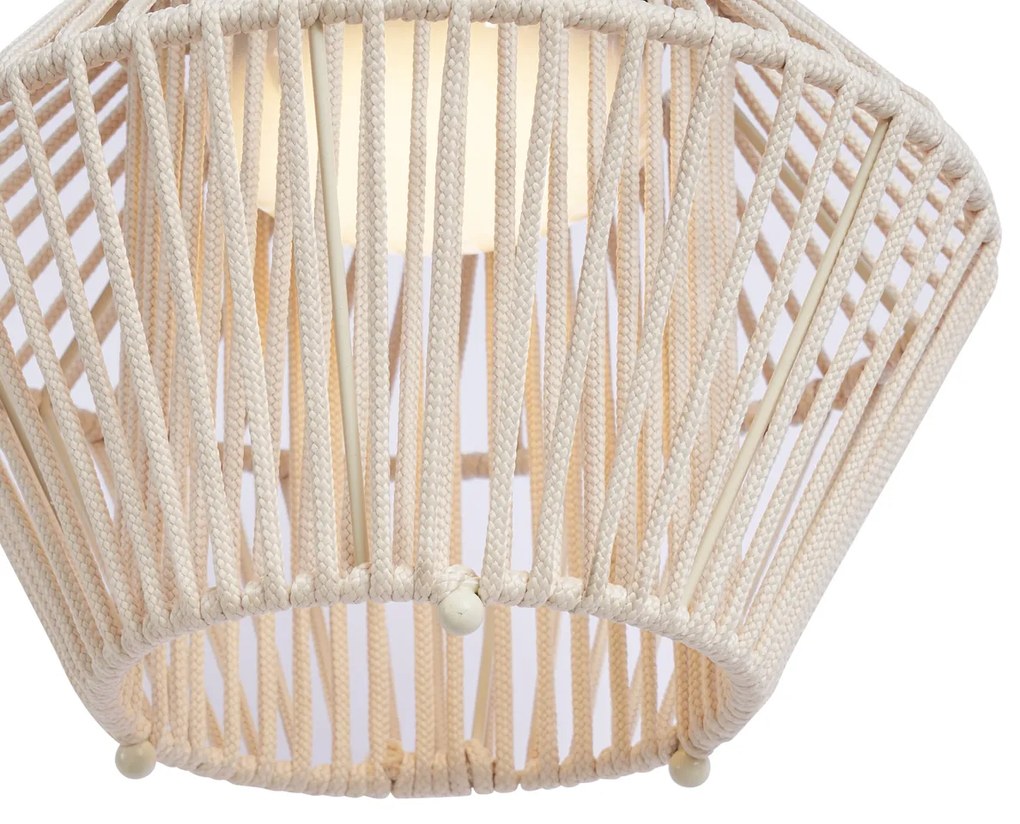 Zewnetrzna Lampa stołowa w stylu bohemy beżowa z LED, 3-stopniowy ściemniacz, IP54, ładowana solarnie - DucoBoho Oswietlenie zewnetrzne