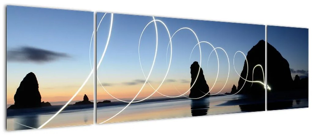 Obraz - plaża o zachodzie słońca (170x50 cm)