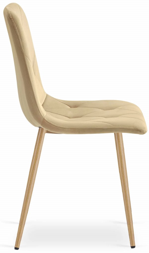 Beżowe krzesło do kuchni LIBRA aksamitne