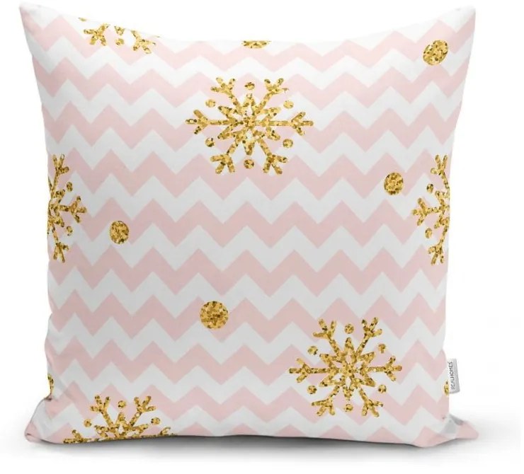 Świąteczna poszewka na poduszkę Minimalist Cushion Covers Golden Snowflakes, 42x42 cm