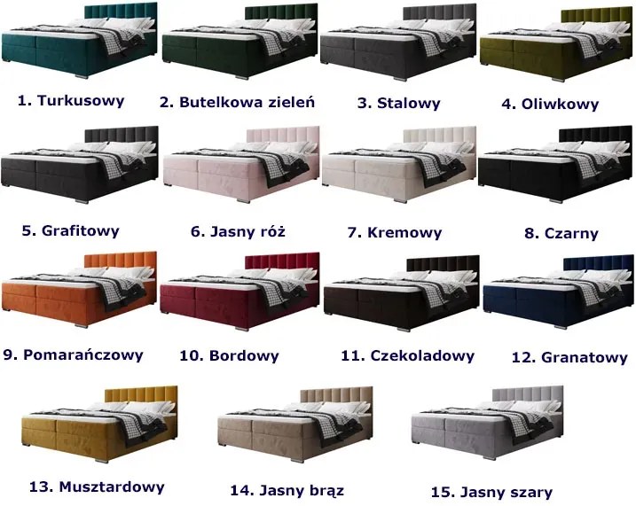Dwuosobowe Łóżko Pluszowe Z Zagłówkiem 140X200 F2-R18