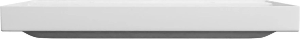 Umywalka z konglomeratu blatowa prostokątna biała NAVI | Różne rozmiary | Z otworem na baterię lub bez : Otwory na baterię - Dwa otwory, Rozmiar - 100 x 45 cm