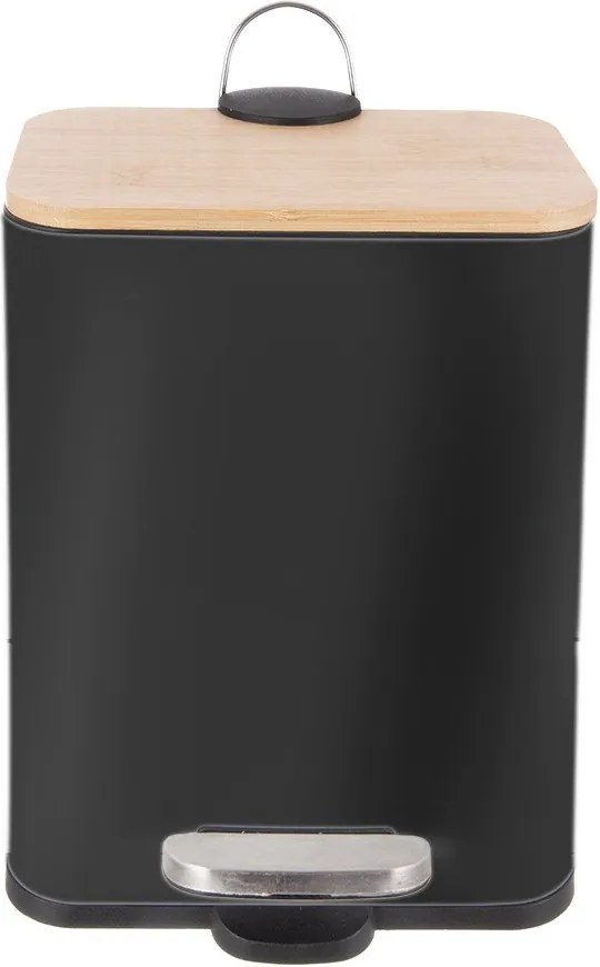 Czarny kosz na śmieci z pedałem ze stali nierdzewnej 5 l Black – Orion