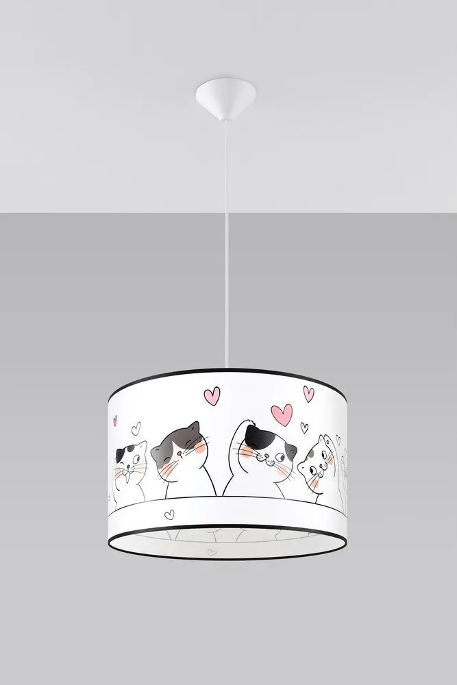 Biała lampa dziecięca Puss – Sollux