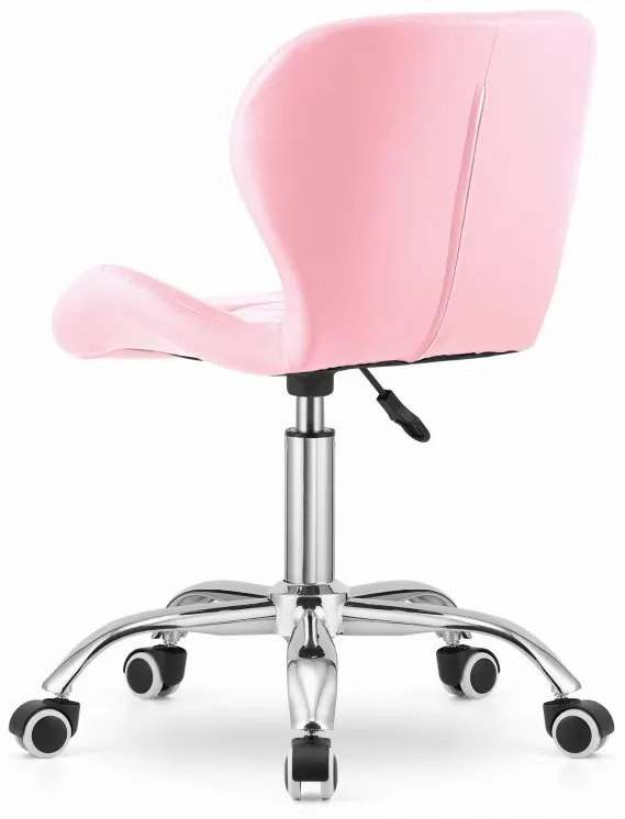 Zestaw do biura stół TAYLOR SONOMA 100x50 cm + krzesło biurowe AVOLA z ekoskory rozowy