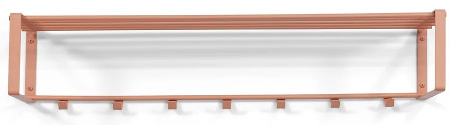 Łososiowy metalowy wieszak ścienny z półką 100 cm Rex – Spinder Design