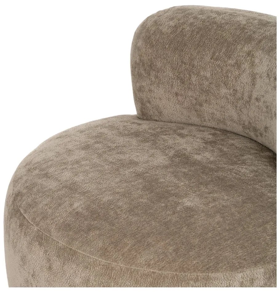 Brązowy fotel z tkaniny szenilowej Birch – Ixia