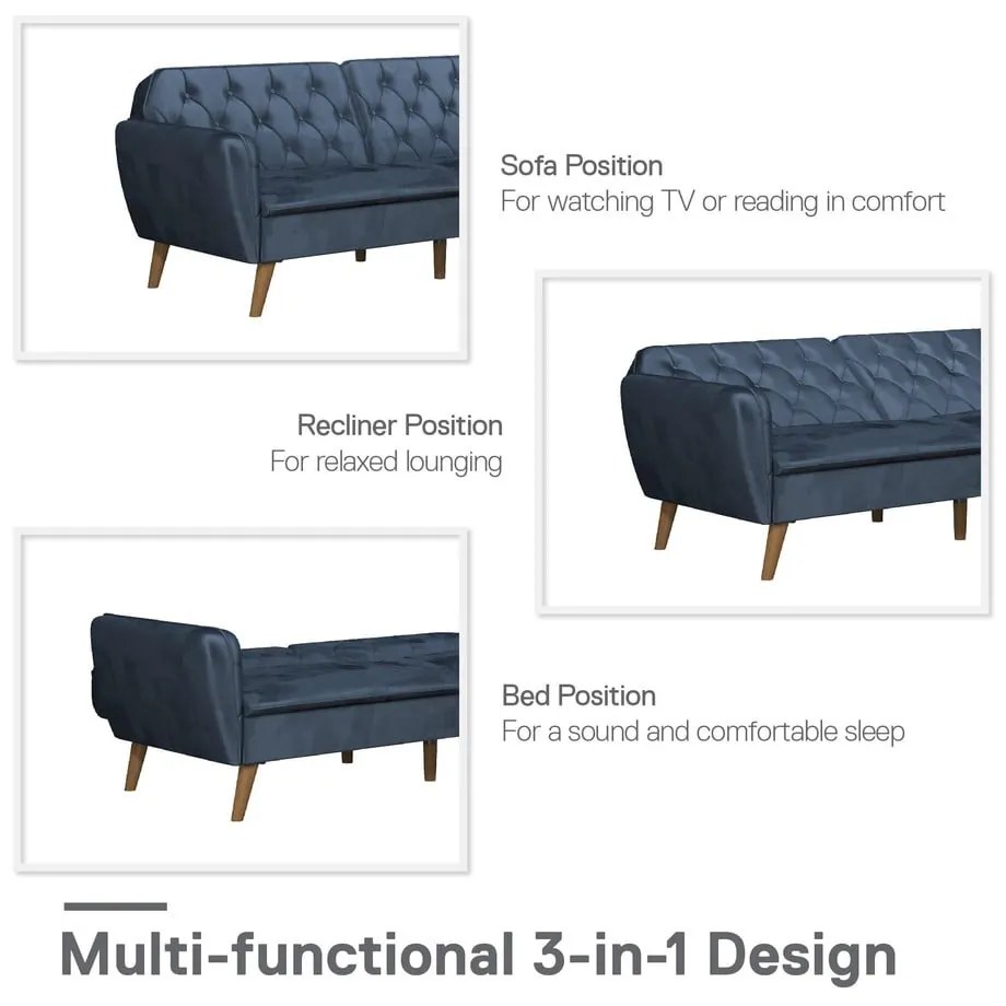 Niebieska rozkładana sofa 211 cm Tallulah – Novogratz