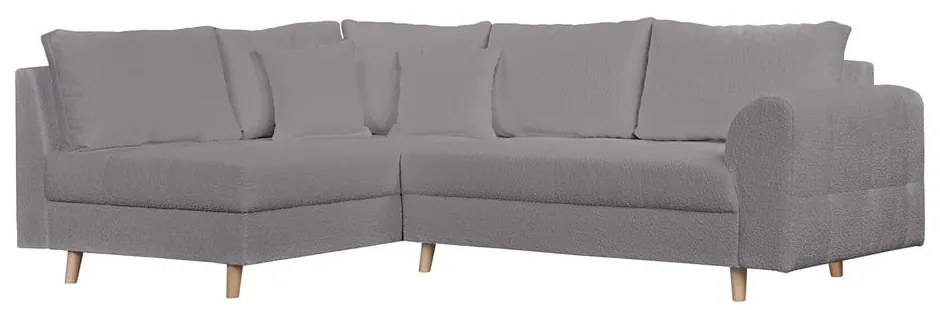 Ciemnoszary narożnik z materiału bouclé (lewostronny) Ariella – Ropez