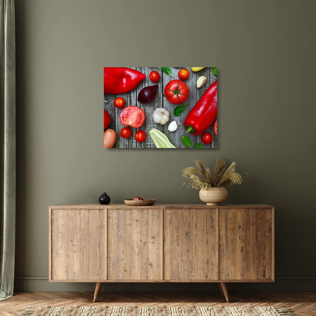Obraz na szkle - warzywa (70x50 cm)