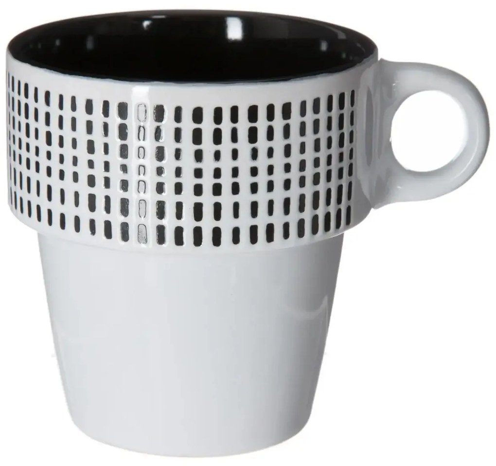 Zestaw 6 filiżanek porcelanowych na stojaku, kubki do kawy, komplet filiżanek, porcelanowe kubki na stojaku