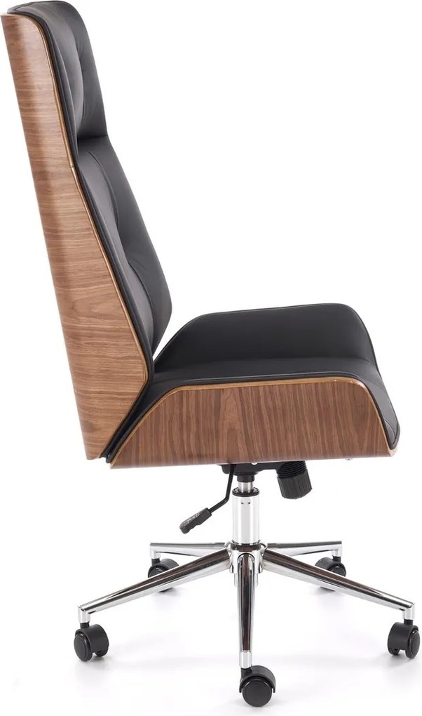 Elegancki fotel biurowy ze sklejki orzechowej Webster Halmar