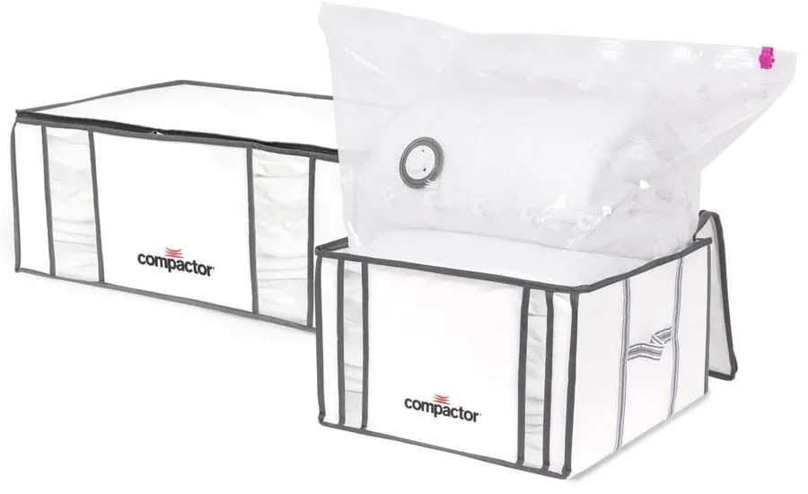 Tekstylne pojemniki do przechowywania ubrań zestaw 2 szt. próżniowe/usztywniane 65x45x27 cm Life – Compactor