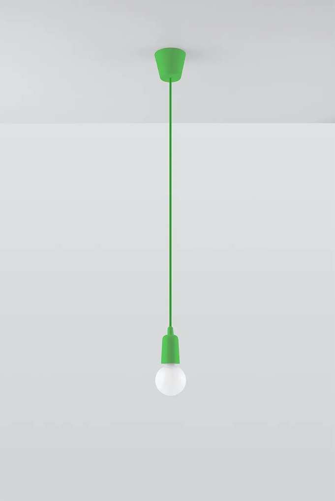 Zielona loftowa lampa wisząca na przewodzie - EX541-Elris