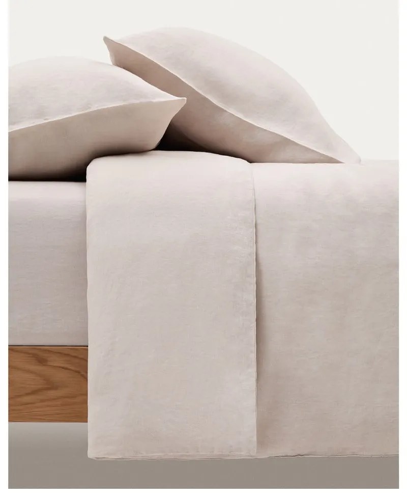 Szarobrązowe bawełniane prześcieradło z gumką 150x200 cm Simmel – Kave Home