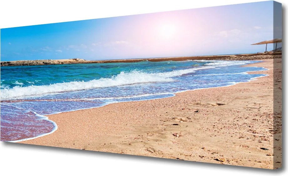 Obraz na płótnie Piaszczysty Brzeg z Lazurową Wodą