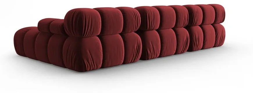 Czerwona aksamitna sofa 285 cm Bellis – Micadoni Home