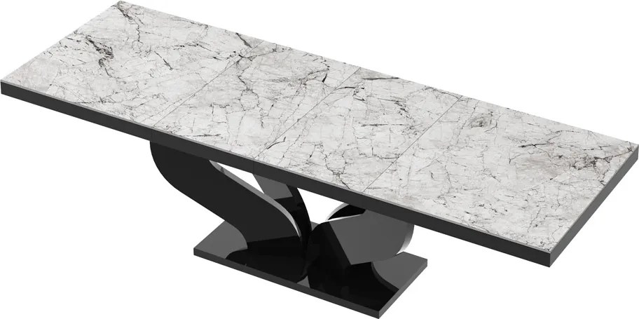 Stół w połysku z marmurowym blatem Viva