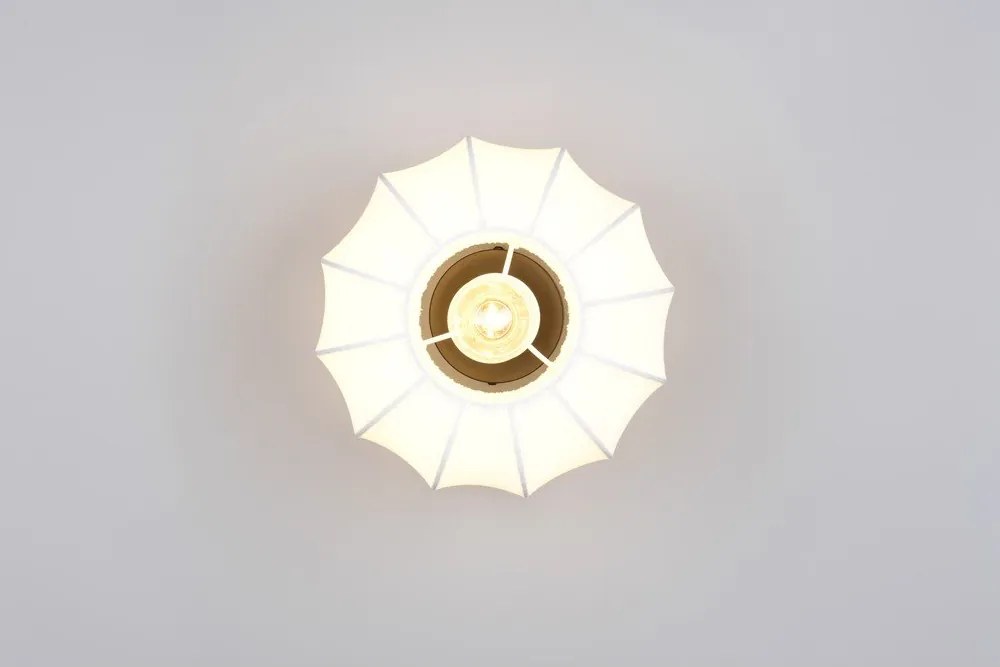 Biała metalowa lampa sufitowa z tekstylnym kloszem ø 25 cm Madleine – Reality