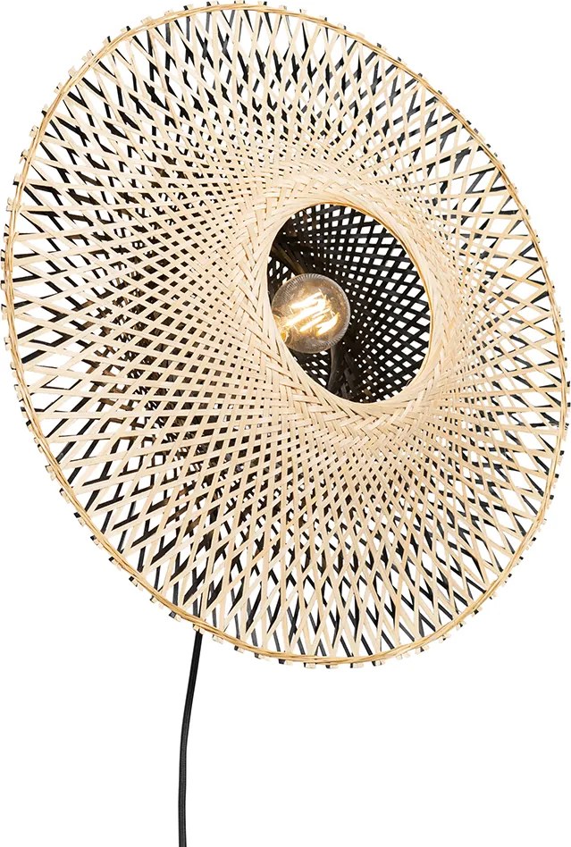 Inteligentna lampa ścienna bambusowa 50 cm z wtyczką, w tym Wi-Fi A60 - Rina