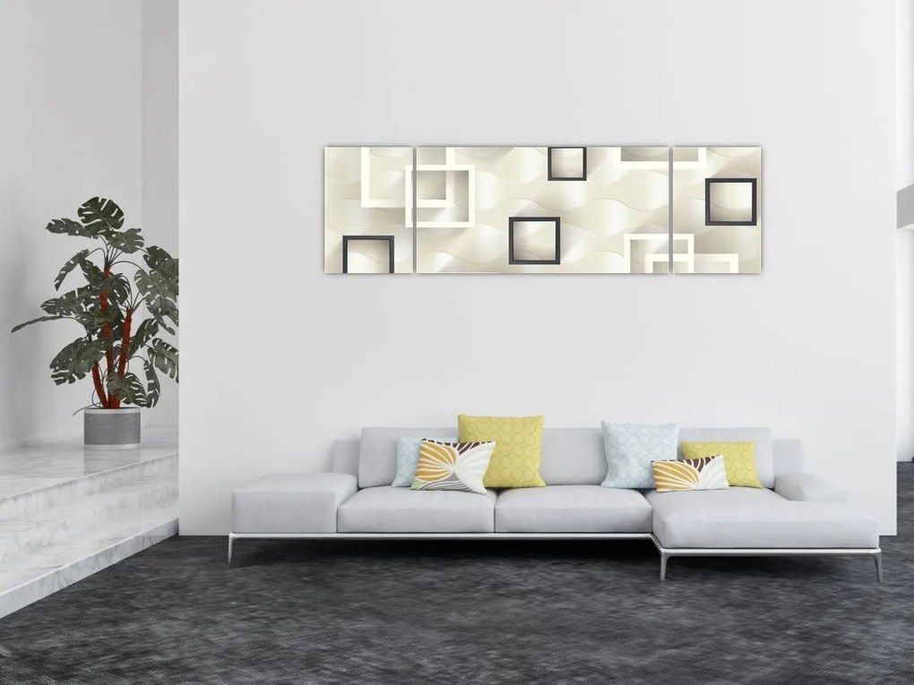 Geometryczny abstrakcyjny obraz (170x50 cm)