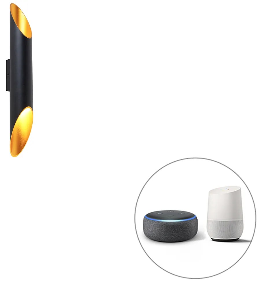 Inteligentna lampa ścienna czarna 5,6 cm w tym 2 Wi-Fi GU10 - Organo Nowoczesny Oswietlenie wewnetrzne