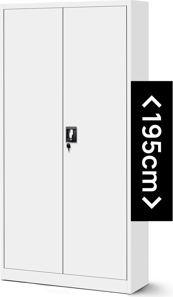 Szafa biurowa na akta wysoka Jan H 90x40x195 cm biała