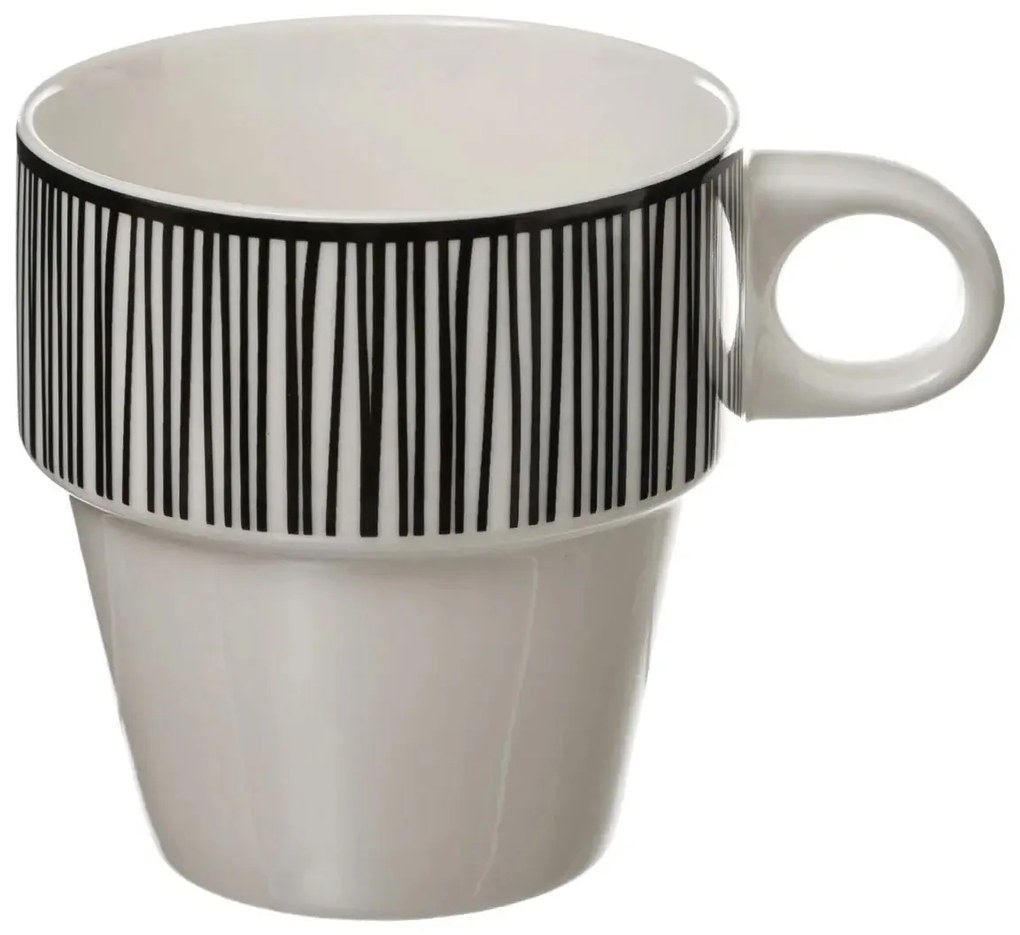 Zestaw 4 filiżanek porcelanowych na stojaku, kubki do kawy, komplet kubków, porcelanowe kubki, kubki na stojaku