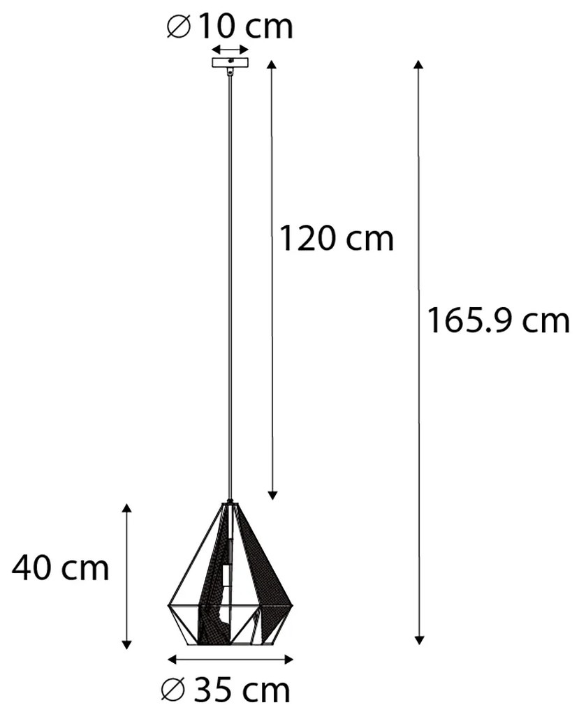 Industrialna lampa wisząca złota z siatką - Carcass