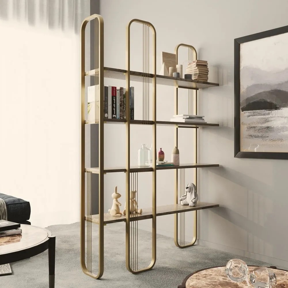 Regał w dekorze sosny w kolorze złota 125x180 cm Sierra – Kalune Design