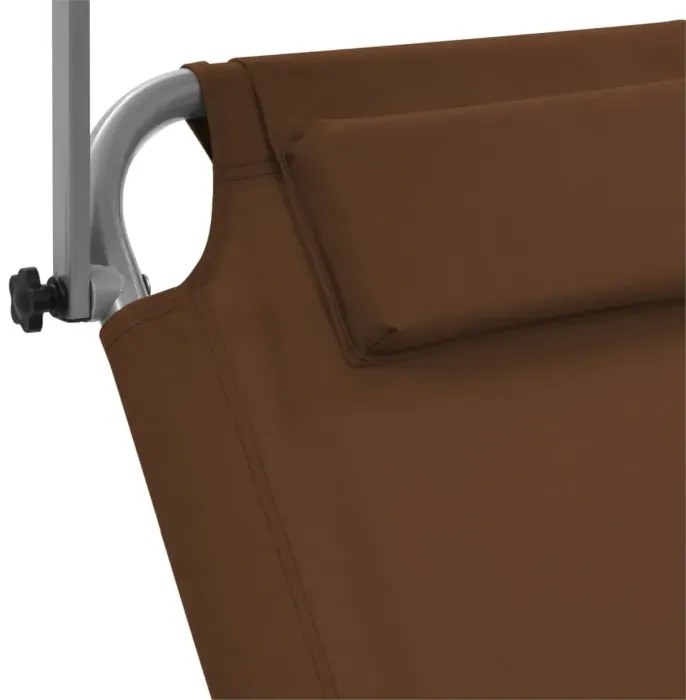 Brązowy leżak ogrodowy do opalania z kółkami D2-D19