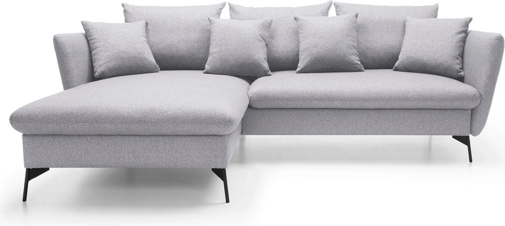 Masseno Narożnik FERRO z funkcją spania i pojemnikiem na pościel Narozniki L, Rozkładana sofa - Szary, SOLID 89