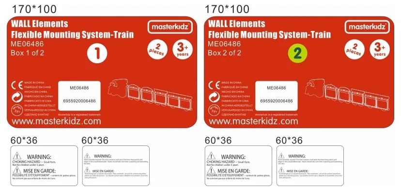 Masterkidz system do montażu 5 tablic masterkidz flex - pociąg
