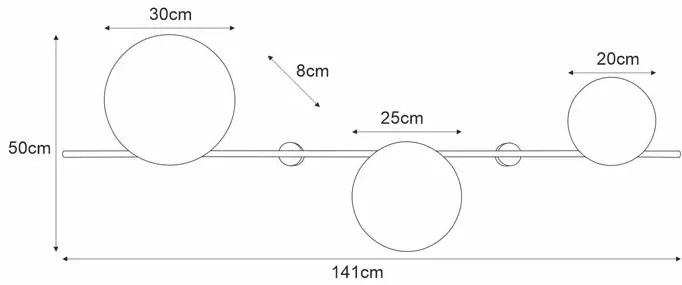 Biały potrójny designerski kinkiet z metalu - A481 K0-S11
