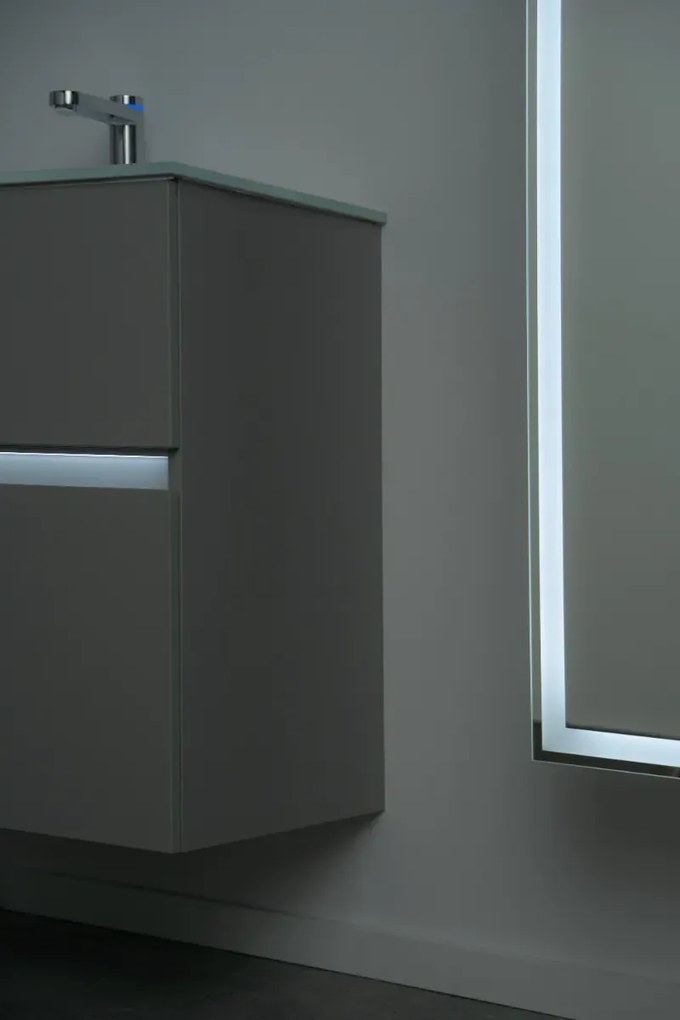 Szafka pod umywalkę NEO 60 cm czarny mat z oświetleniem LED KROFAM