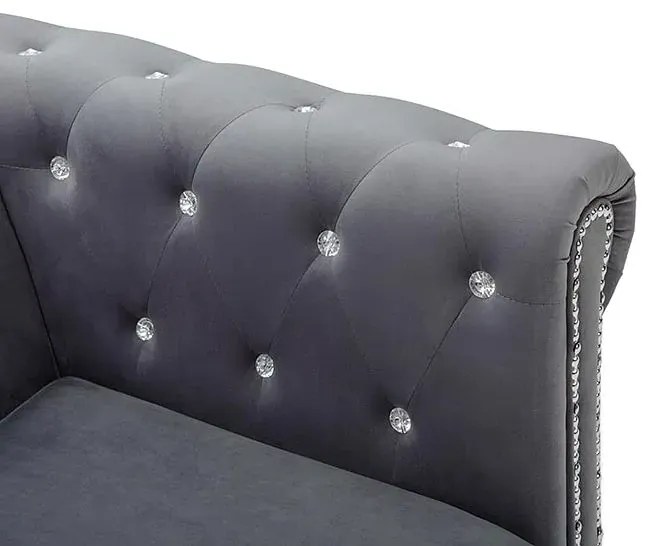 Aksamitna sofa w stylu Chesterfield Charlotte 3Q Nuvell 3X