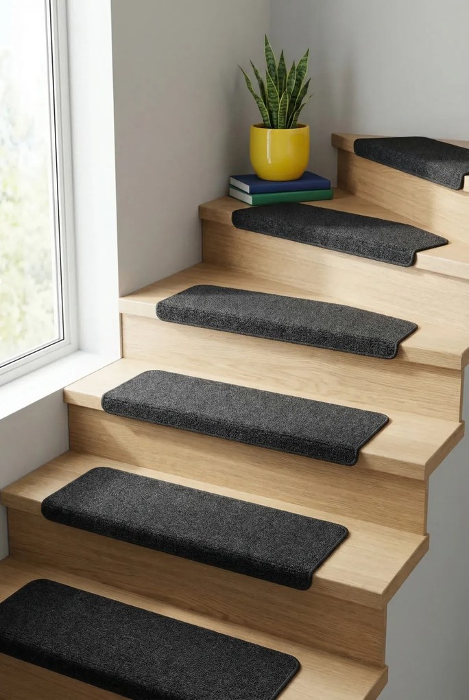 Komplet Prostokątnych Czarny Nakładek Na Schody Z4-K11