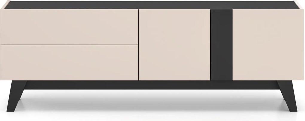 Stolik RTV 160 cm Freshion 05, kaszmir / czarny